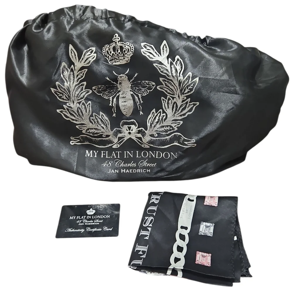 Brighton My Flat in London Leather Satchel, Dust Bag, Scarf, And Authentication